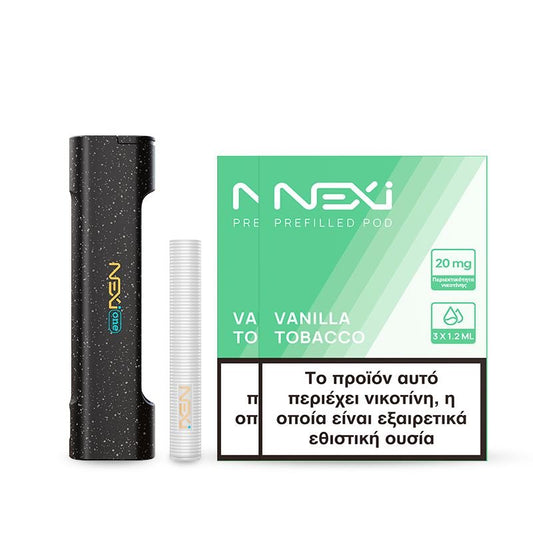 Aspire Nexi One Kit with 2 packs of Vanilla Tobacco Sticks in Black - usaheatproduct.store