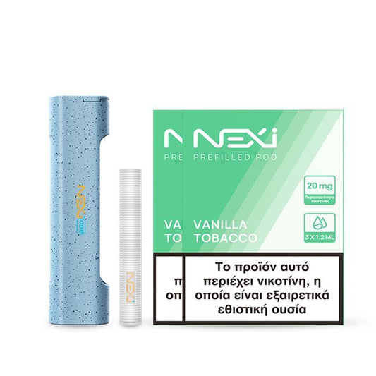 Aspire Nexi One Kit with 2 packs of Vanilla Tobacco Sticks in Blue - usaheatproduct.store