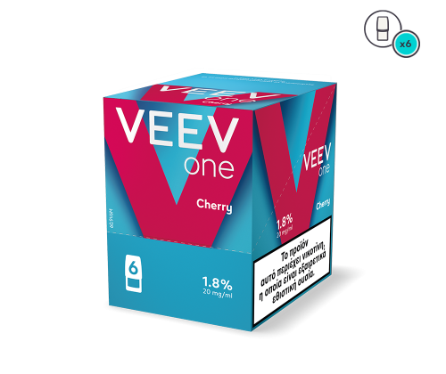 Veev one Cherry packaging on a white background
