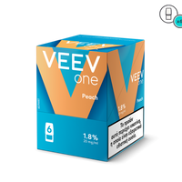 Veev one peach vape device packaging on a white background