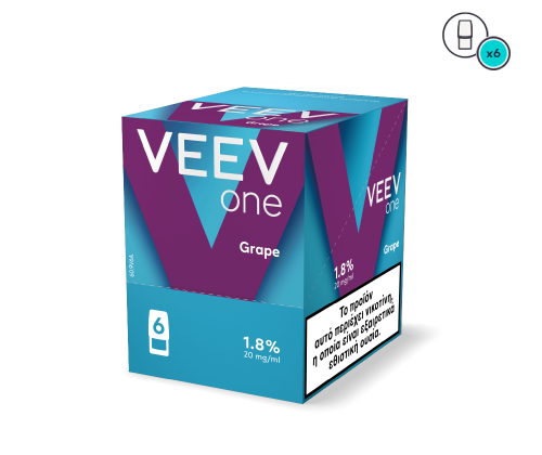 Veev one Grape product packaging on a white background