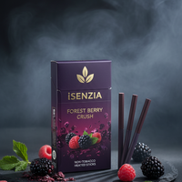 iSenzia Forest Berry Crush packaging with berries and straws on a dark background