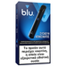 A packaging image of the BLUE 2.0 electronic cigarette, featuring the product with a blue and white color scheme and a USB-C charging cable.